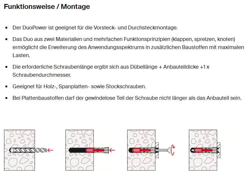 Fischer DuoPower Montageanleitung